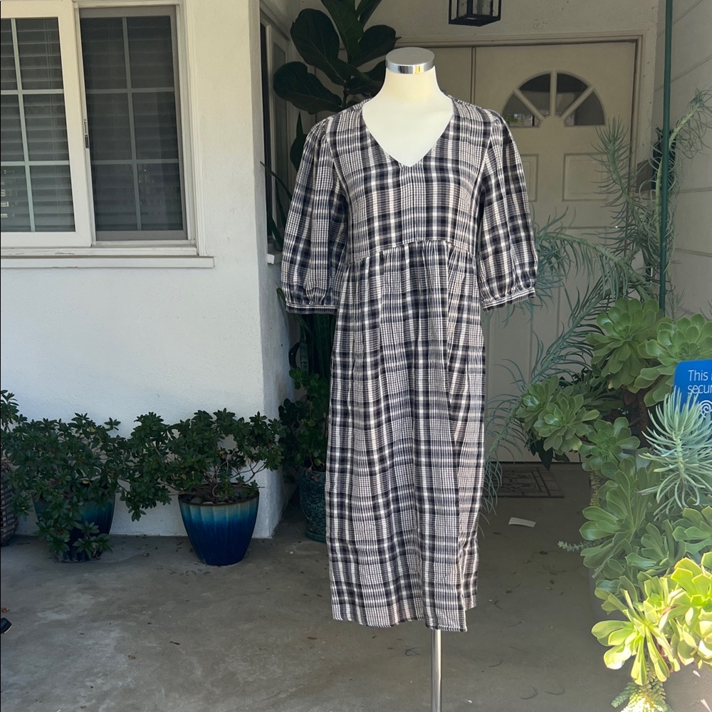 Rails Plaid V Neck Dress